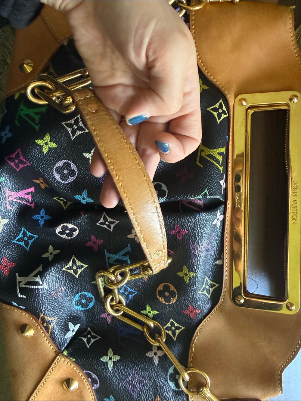Louis Vuitton Multicolor Monogram Canvas and Brown Leather Shoulder Bag - Picture 3 of 8